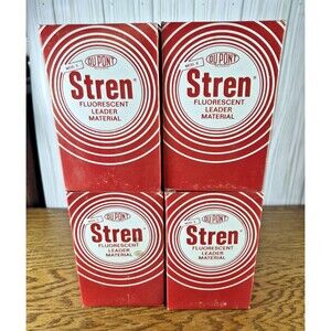 4 Boxes of 12 Stren Fluorescent Leader Material 4lb, 20yd Carded Spools 48 cards